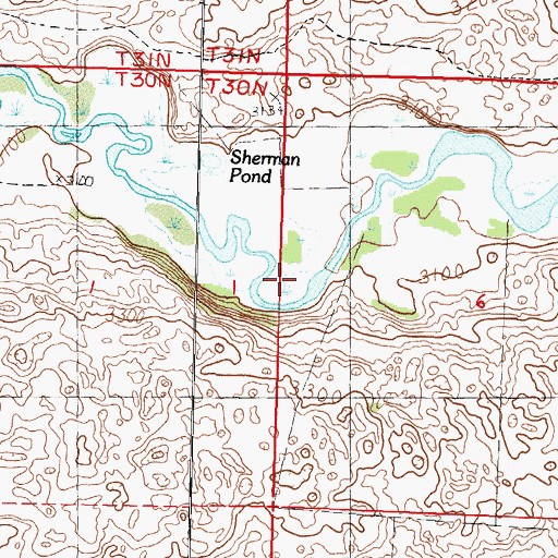 Topographic Map of Sherman Pond, NE