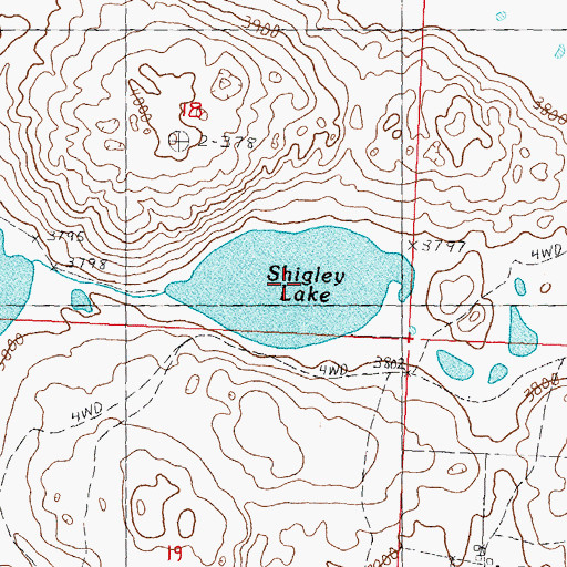 Topographic Map of Shigley Lake, NE