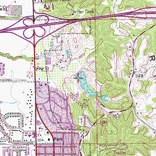 Topographic Map of Hickey Lake Dam, AR