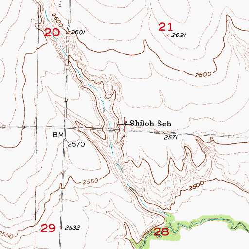 Topographic Map of Shiloh School, NE