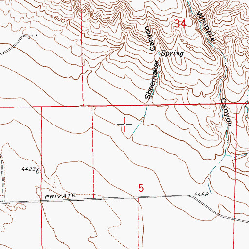Topographic Map of Shoemaker Canyon, NE