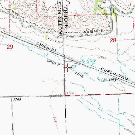 Topographic Map of Short Line Canal, NE