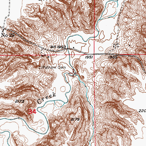 Topographic Map of Short Pine Creek, NE