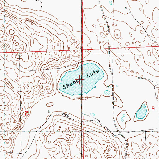 Topographic Map of Shubert Lake, NE