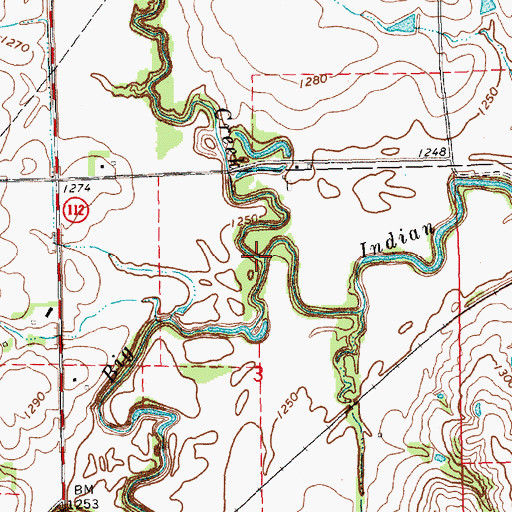 Topographic Map of Sicily Creek, NE