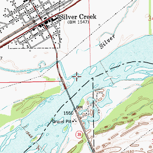 Topographic Map of Silver Creek, NE