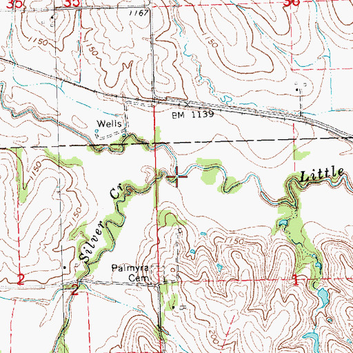 Topographic Map of Silver Creek, NE