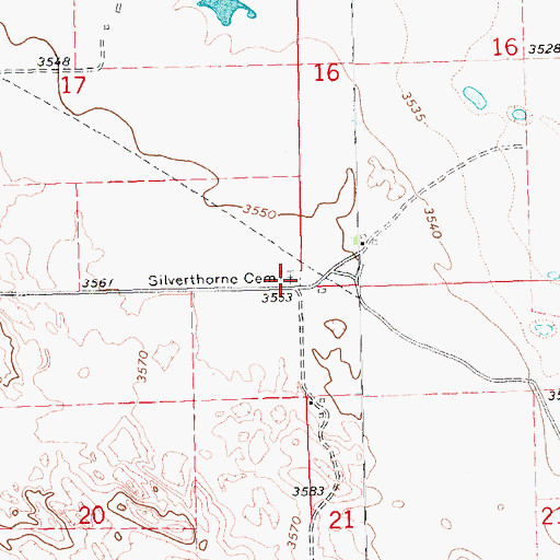 Topographic Map of Silverthorn Cemetery, NE