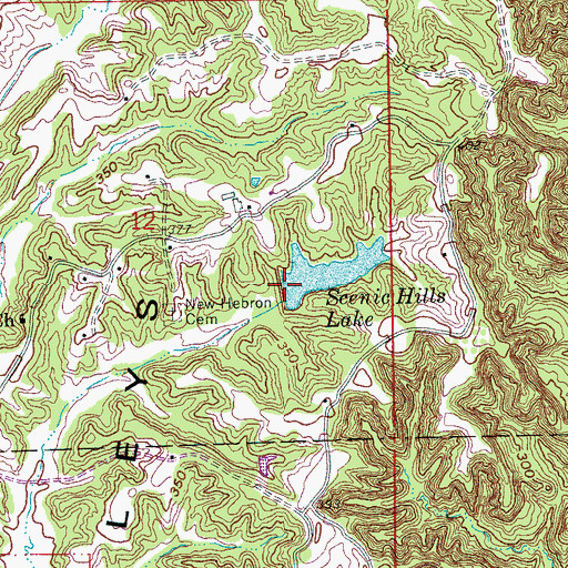 Topographic Map of Scenic Hills Lake Dam, AR
