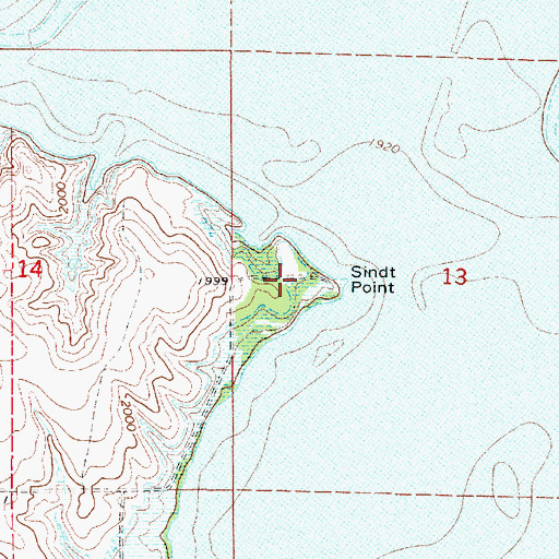 Topographic Map of Sindt Point, NE