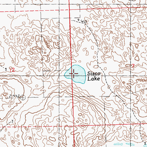 Topographic Map of Sisco Lake, NE