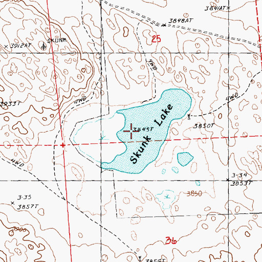 Topographic Map of Skunk Lake, NE