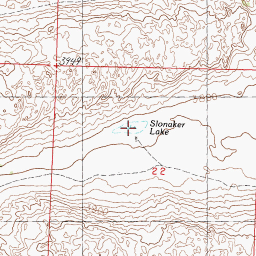 Topographic Map of Slonaker Lake, NE