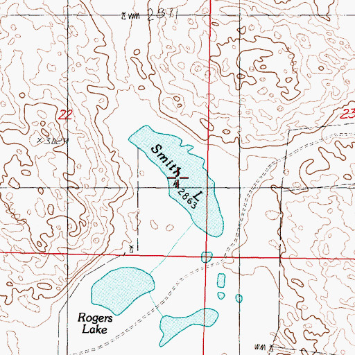 Topographic Map of Smith Lake, NE