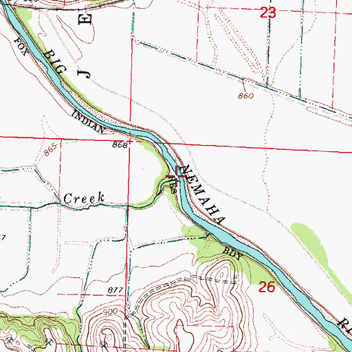 Topographic Map of Snake Creek, NE