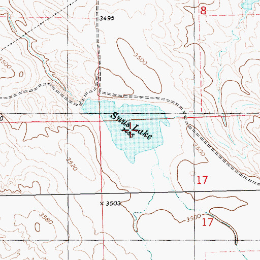 Topographic Map of Snus Lake, NE