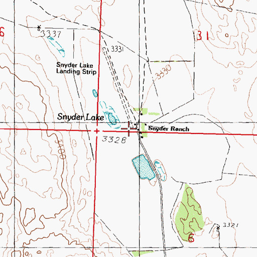 Topographic Map of Snyder Ranch, NE