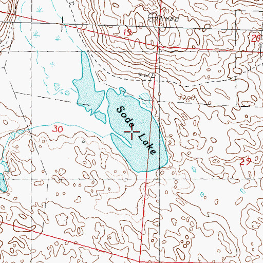 Topographic Map of Soda Lake, NE
