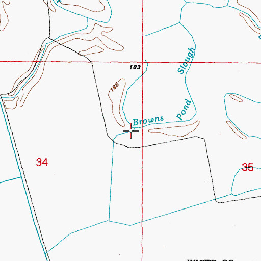 Topographic Map of Browns Pond (historical), AR