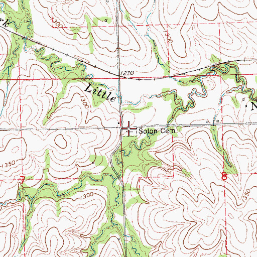 Topographic Map of Solon Cemetery, NE
