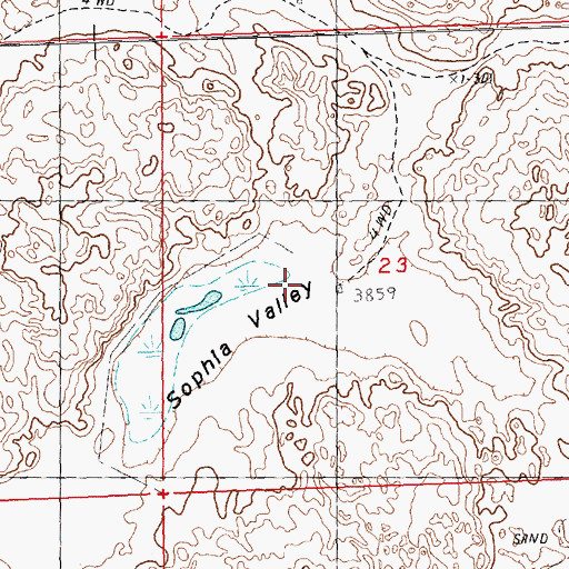 Topographic Map of Sophia Valley, NE