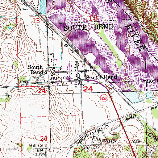 Topographic Map of South Bend, NE