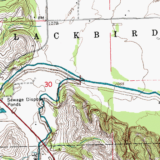 Topographic Map of South Blackbird Creek, NE