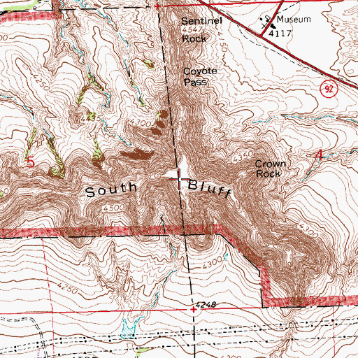 Topographic Map of South Bluff, NE