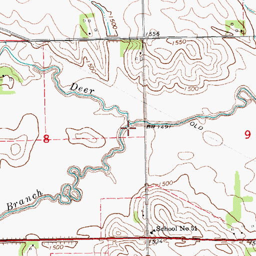 Topographic Map of South Branch Deer Creek, NE