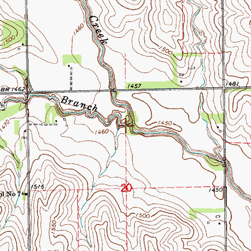 Topographic Map of South Branch Humbug Creek, NE