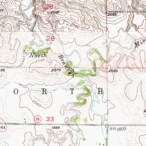 Topographic Map of South Branch Mira Creek, NE
