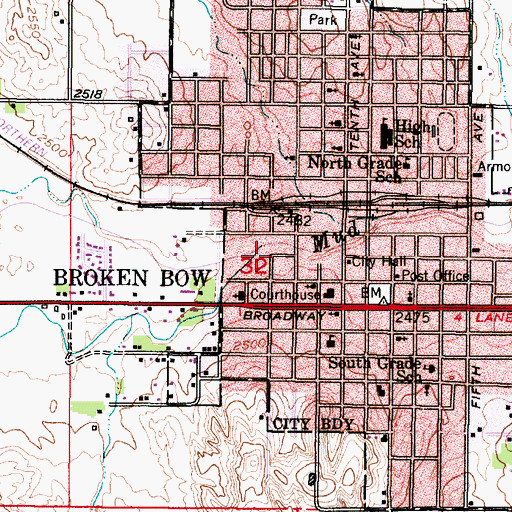 Topographic Map of South Branch Mud Creek, NE