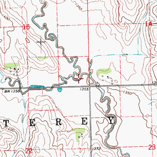 Topographic Map of South Branch Pebble Creek, NE
