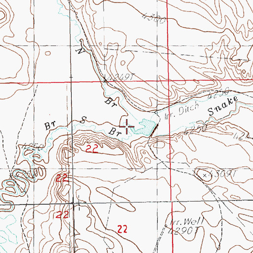 Topographic Map of South Branch Snake Creek, NE