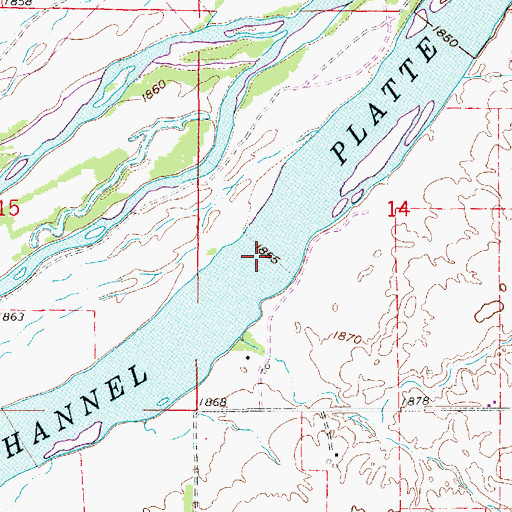 Topographic Map of South Channel Platte River, NE