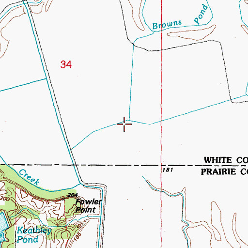Topographic Map of Gum Brake (historical), AR