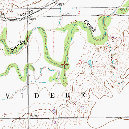 Topographic Map of South Fork Big Sandy Creek, NE