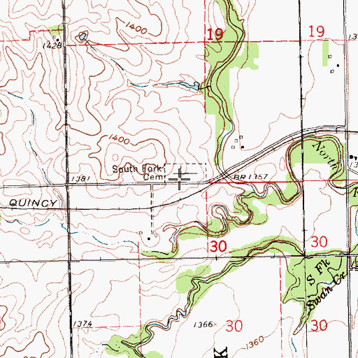 Topographic Map of South Fork Cemetery, NE