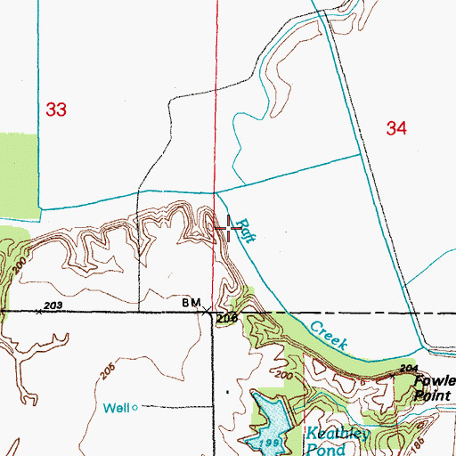 Topographic Map of McGhee Lake (historical), AR