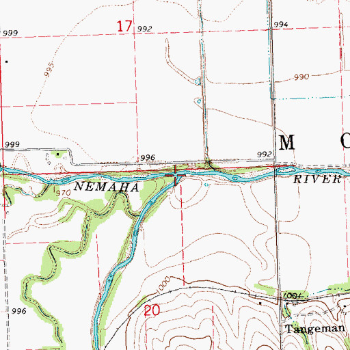 Topographic Map of South Fork Little Nemaha River, NE