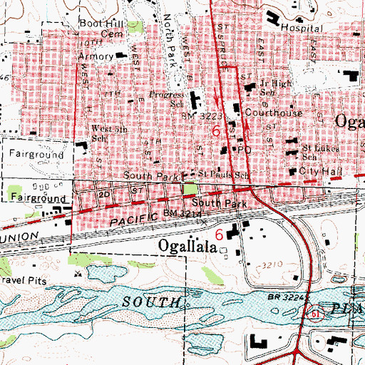 Topographic Map of South Park, NE