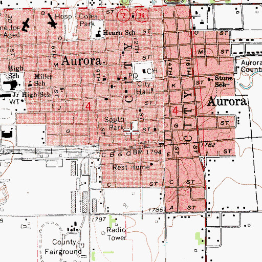 Topographic Map of South Park, NE