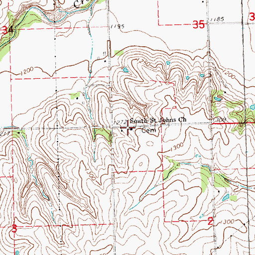 Topographic Map of South Saint Johns Church, NE