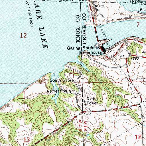 Topographic Map of South Shore Recreation Area, NE