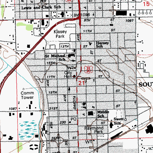 Topographic Map of South Sioux City, NE
