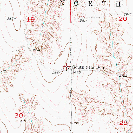 Topographic Map of South Star School, NE