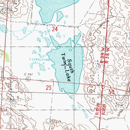 Topographic Map of South Twin Lake, NE