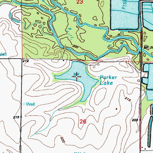 Topographic Map of Parker Lake, AR