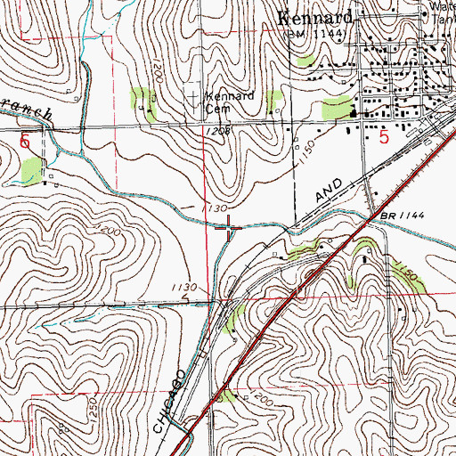Topographic Map of Southwest Branch Big Papillion Creek, NE