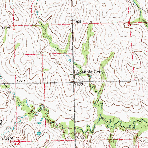 Topographic Map of Spahnle Cemetery, NE